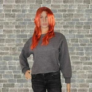 Stradivarius Grey Cropped Crewneck Sweater XS